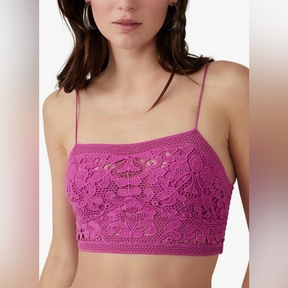Free People Lyra Bralette- Dahlia Mauve- Size XS- NWT - Picture 1 of 11